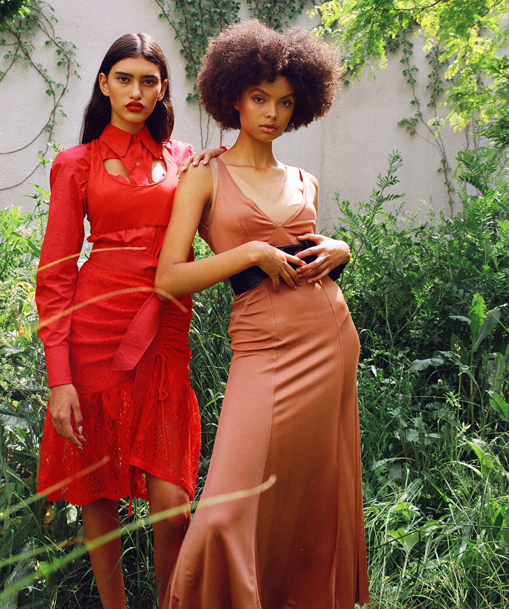 two girls in a garden